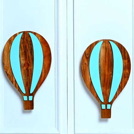 Handcrafted Acacia Wood Hot Air Handle Pair